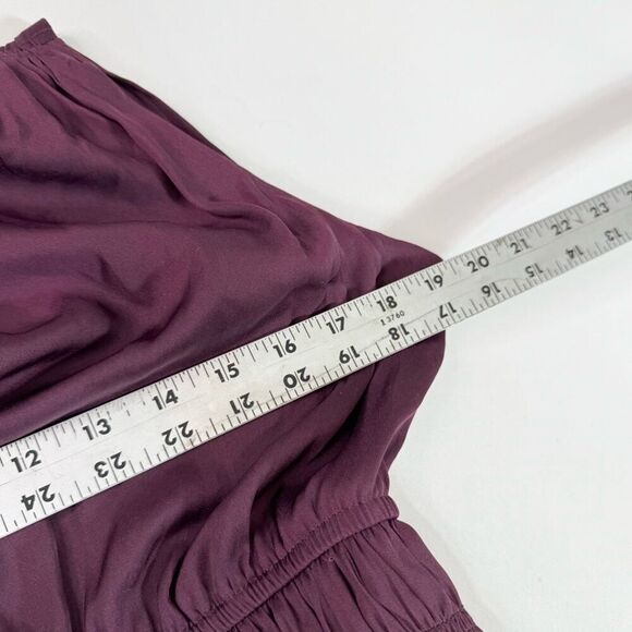 WHBM Midi Dress Womens Small Purple Satin Sleeveless Tiered Flowy Party New - Picture 9 of 11